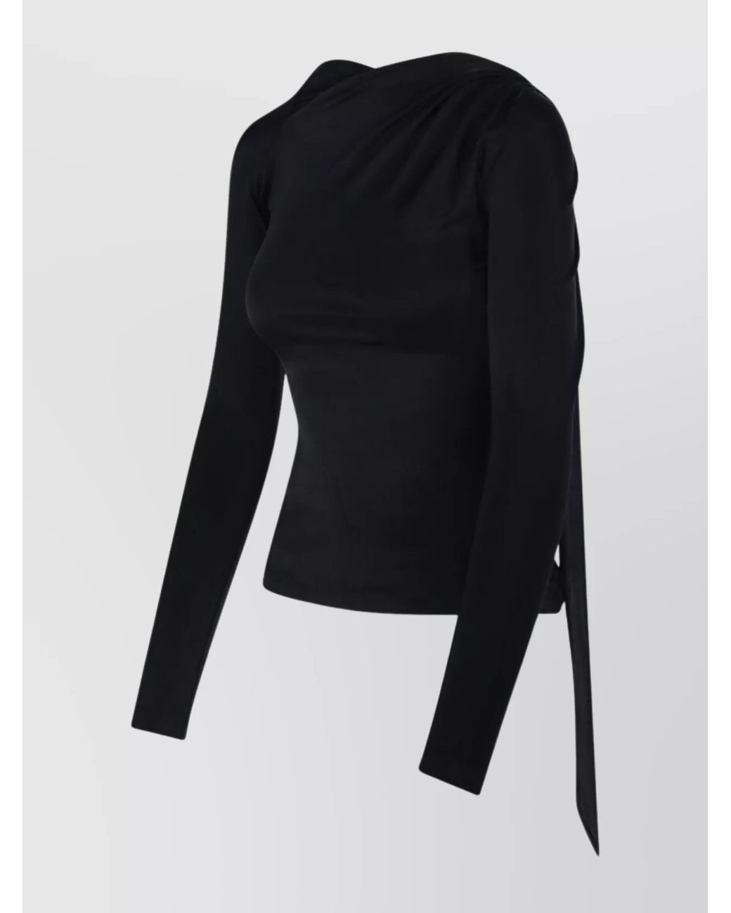 Victoria Beckham Blue Asymmetric Long-Sleeve Top