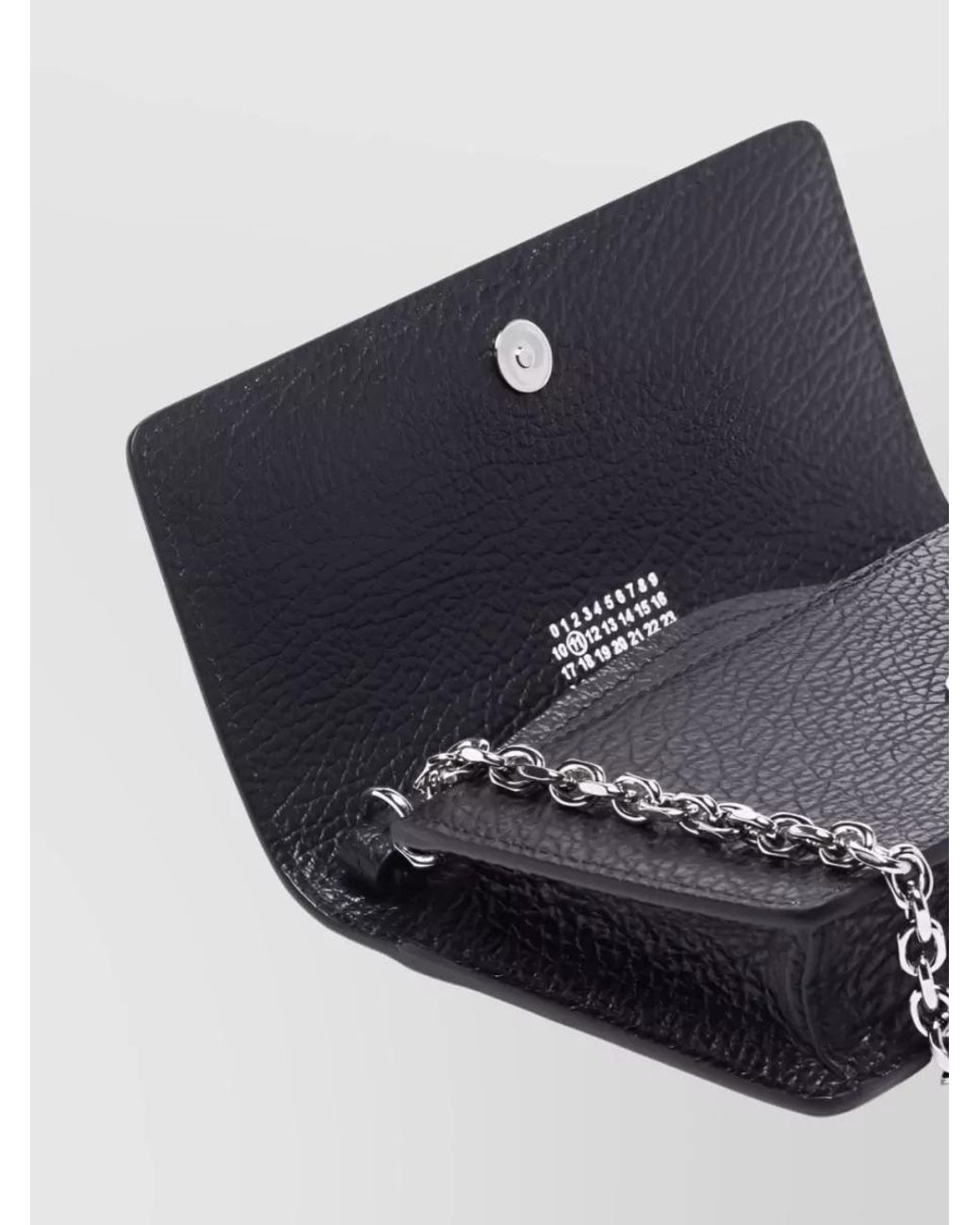 Maison Margiela Black Leather Wallet On Chain