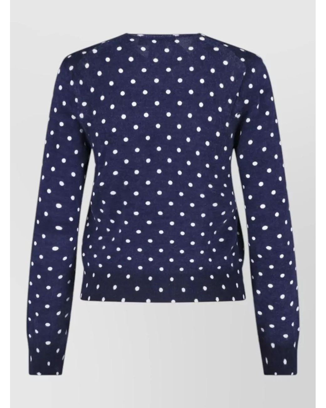 Comme des Garçons Blue Wool Crewneck Cardigan