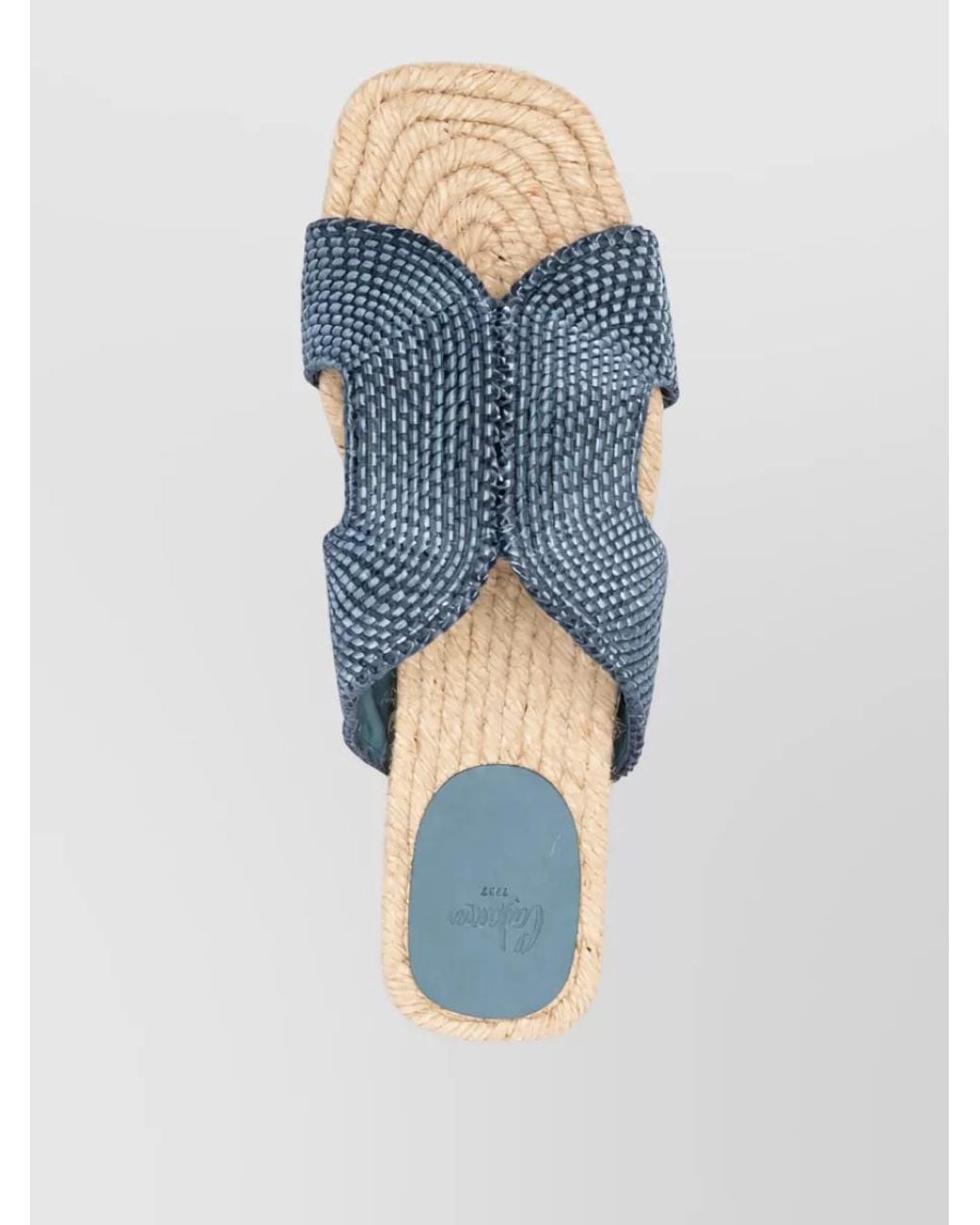 Castaner Blue Woven Flat Slides