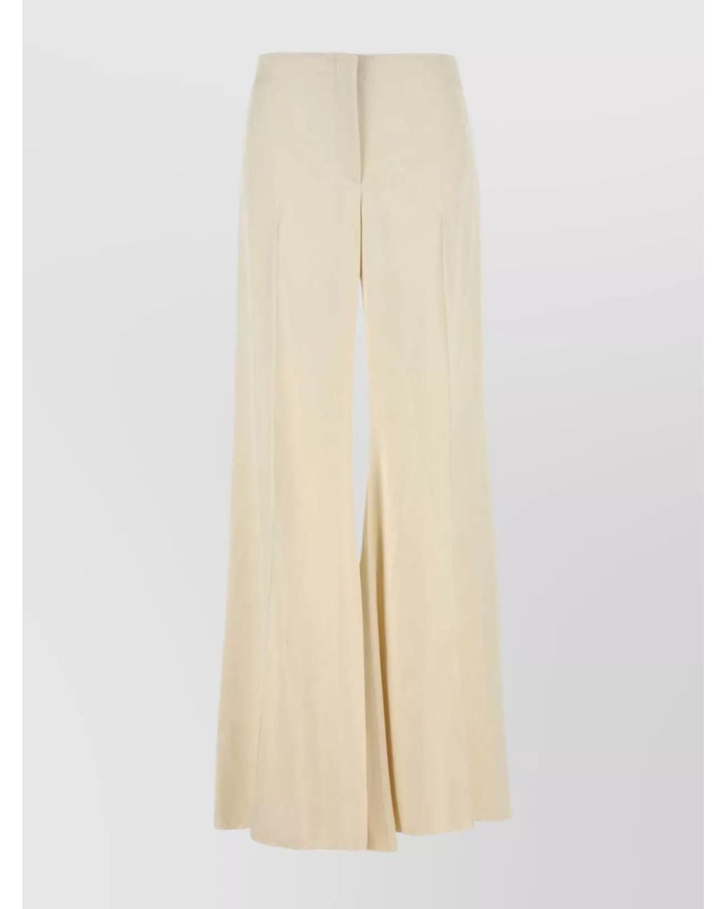 McQueen White Satin Wide-Leg Trousers