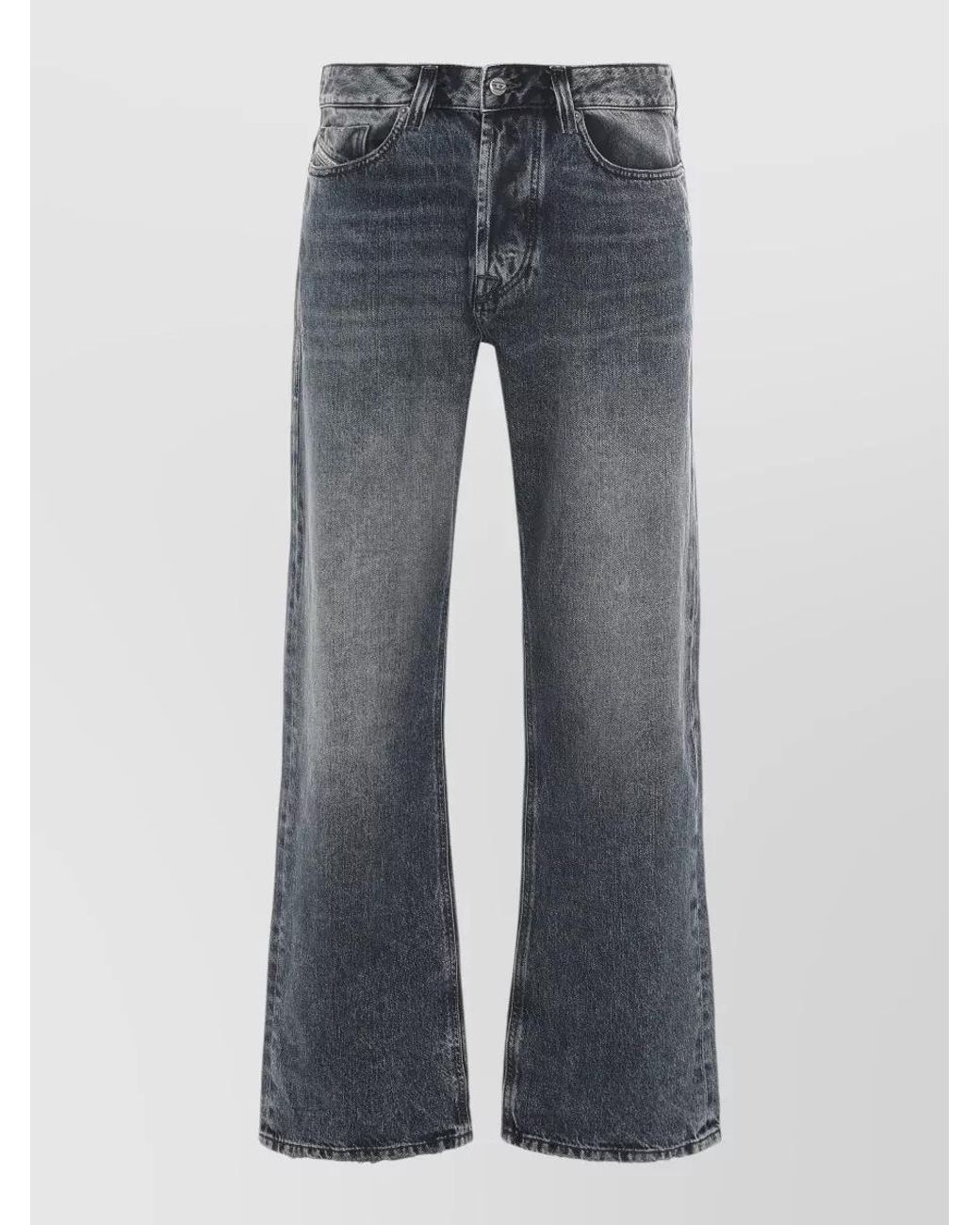 DIESEL Blue Mid-Rise Straight-Leg Jeans for men