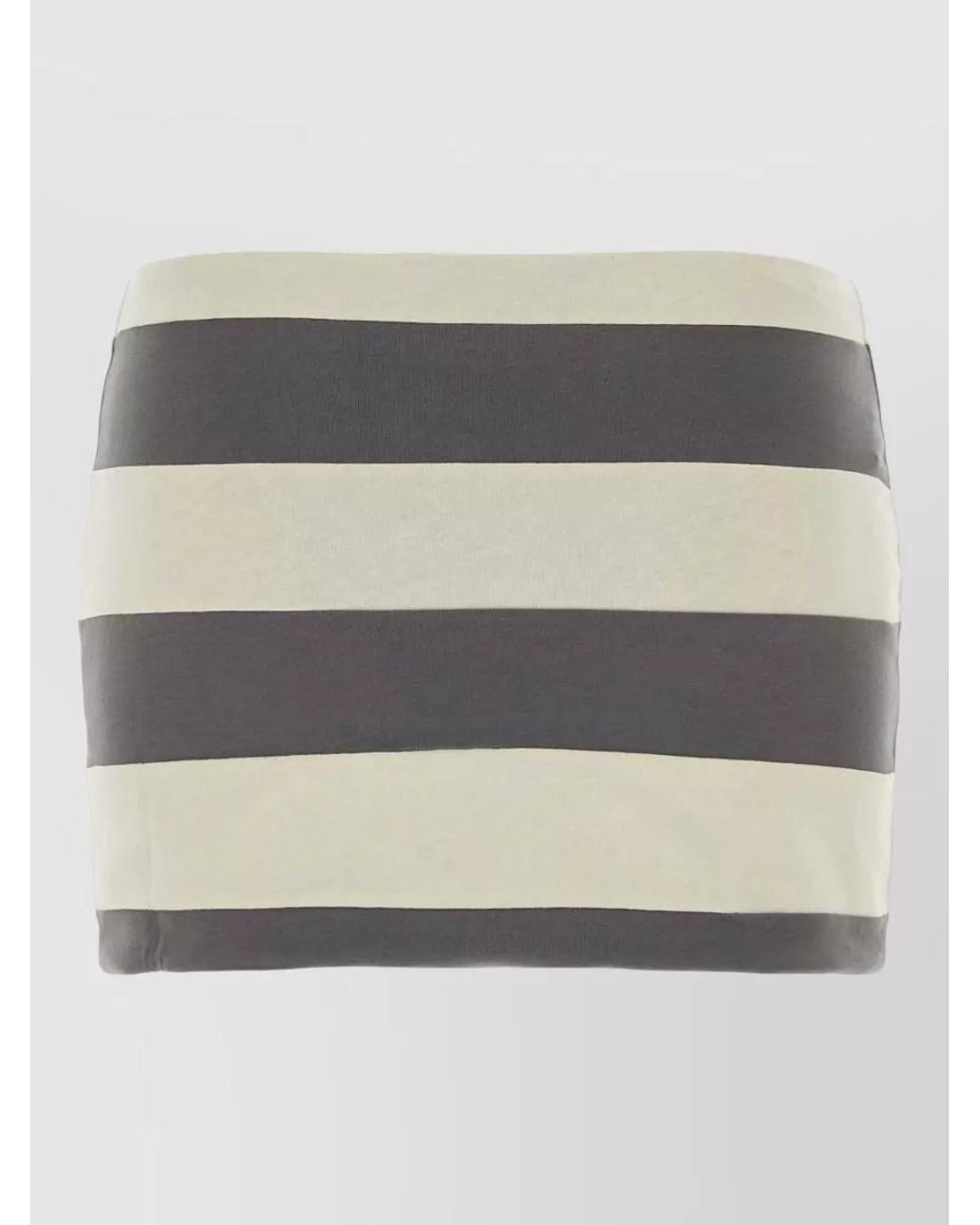 Miu Miu Gray Striped Cotton Mini Skirt