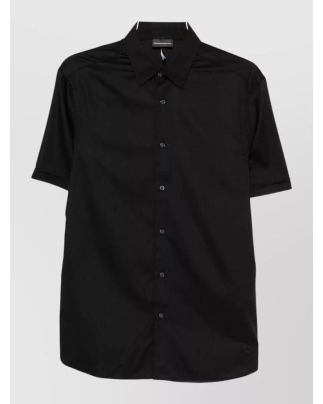 Emporio Armani Black Short-Sleeve Polo Shirt for men