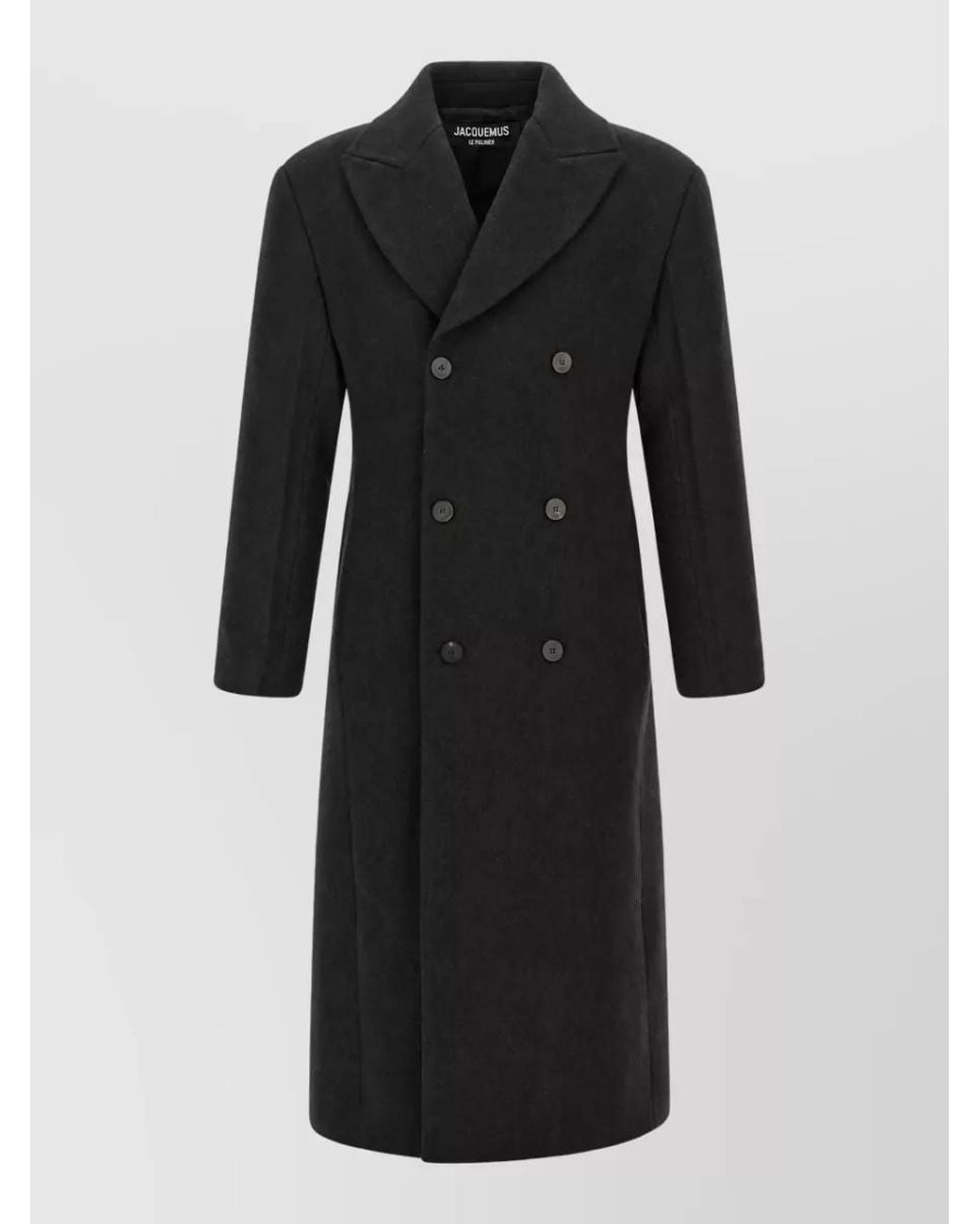 Jacquemus Black Virgin Wool Double-Breasted Coat for men