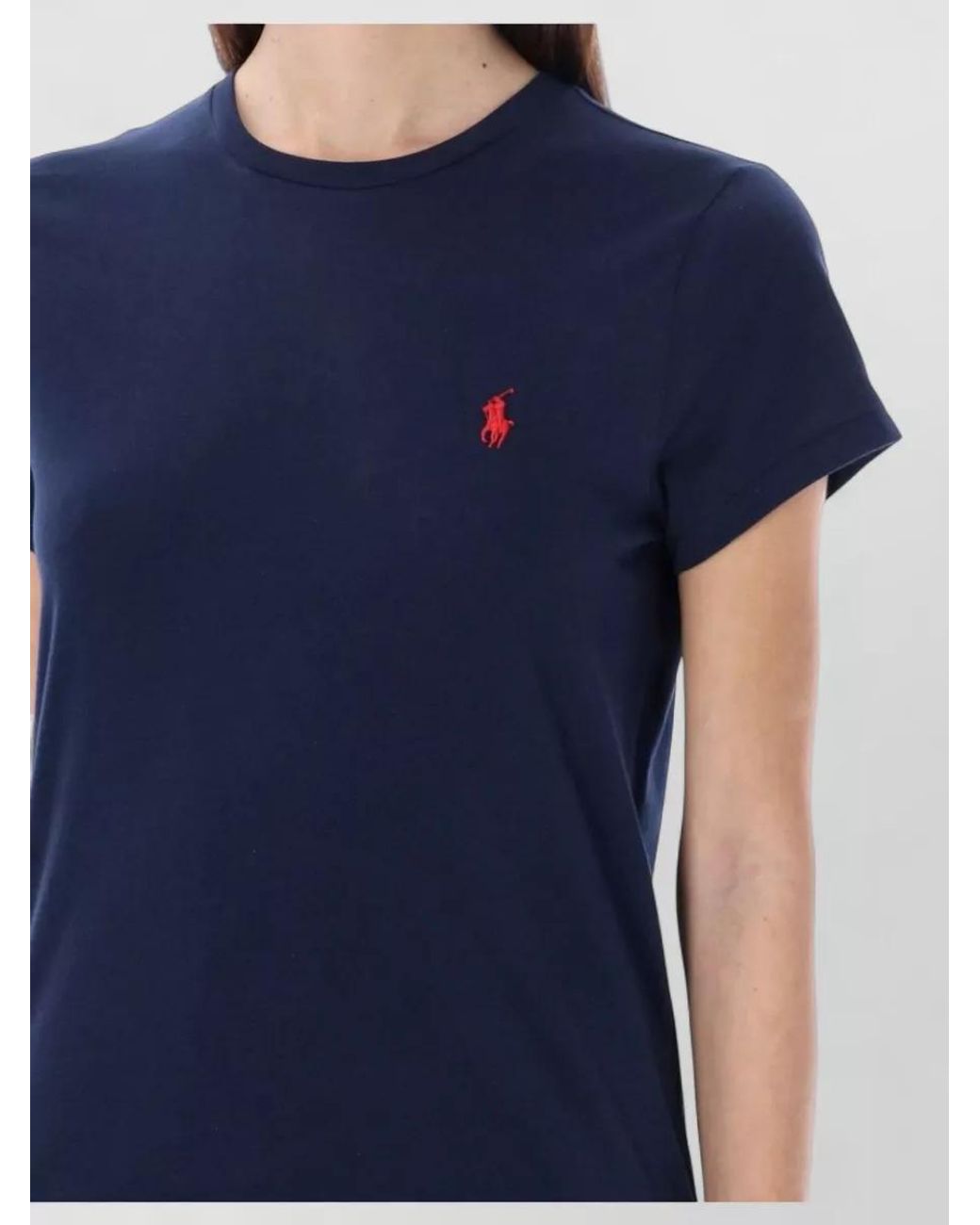 Polo Ralph Lauren Blue Cotton Slim-Fit Logo-Embroidered T-Shirt