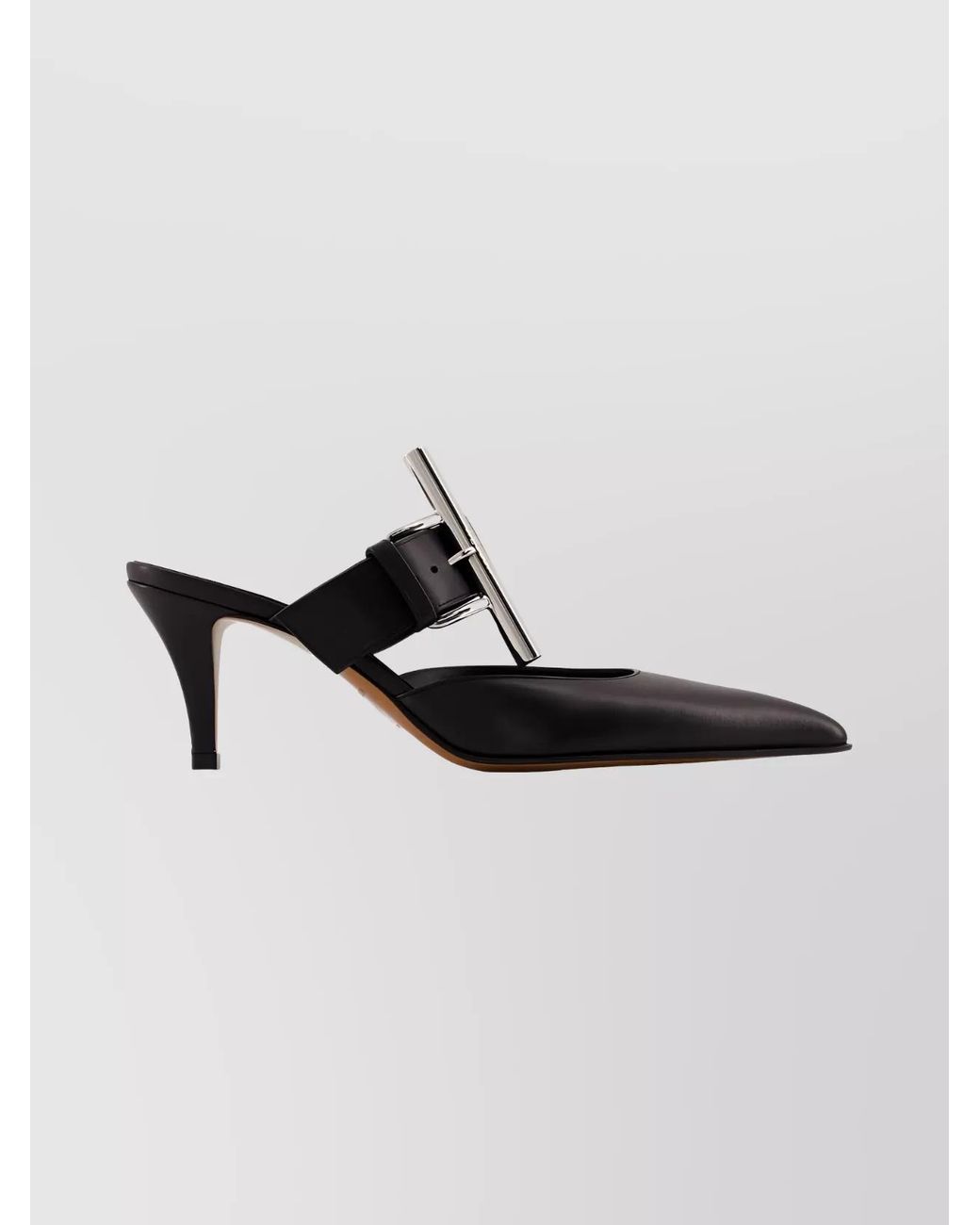 McQueen Black Leather Pointed-Toe Pumps