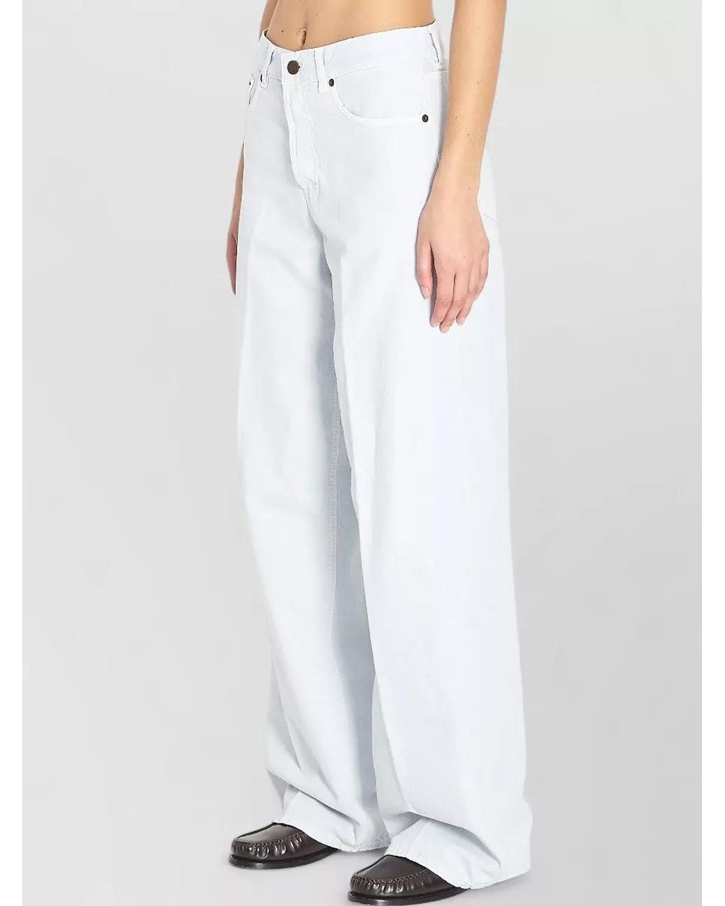 Haikure White Linen-Blend Straight-Leg Trousers