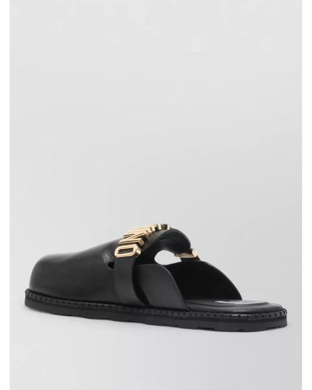 Moschino Black Leather Mules for men