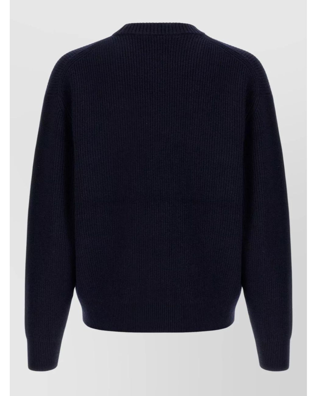 Maison Kitsuné Blue Cashmere-Blend Ribbed Crew-Neck Jumper for men
