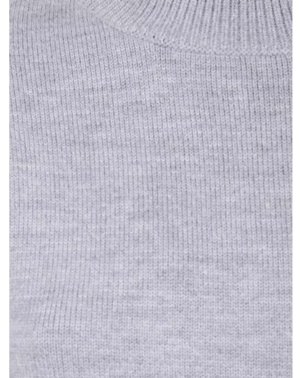 Totême Gray Wool Highneck Double Knit Sweatshirt