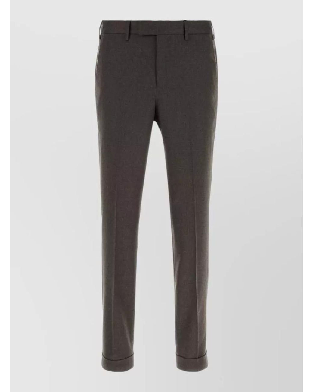 PT Torino Gray Wool Tailored Trousers for men