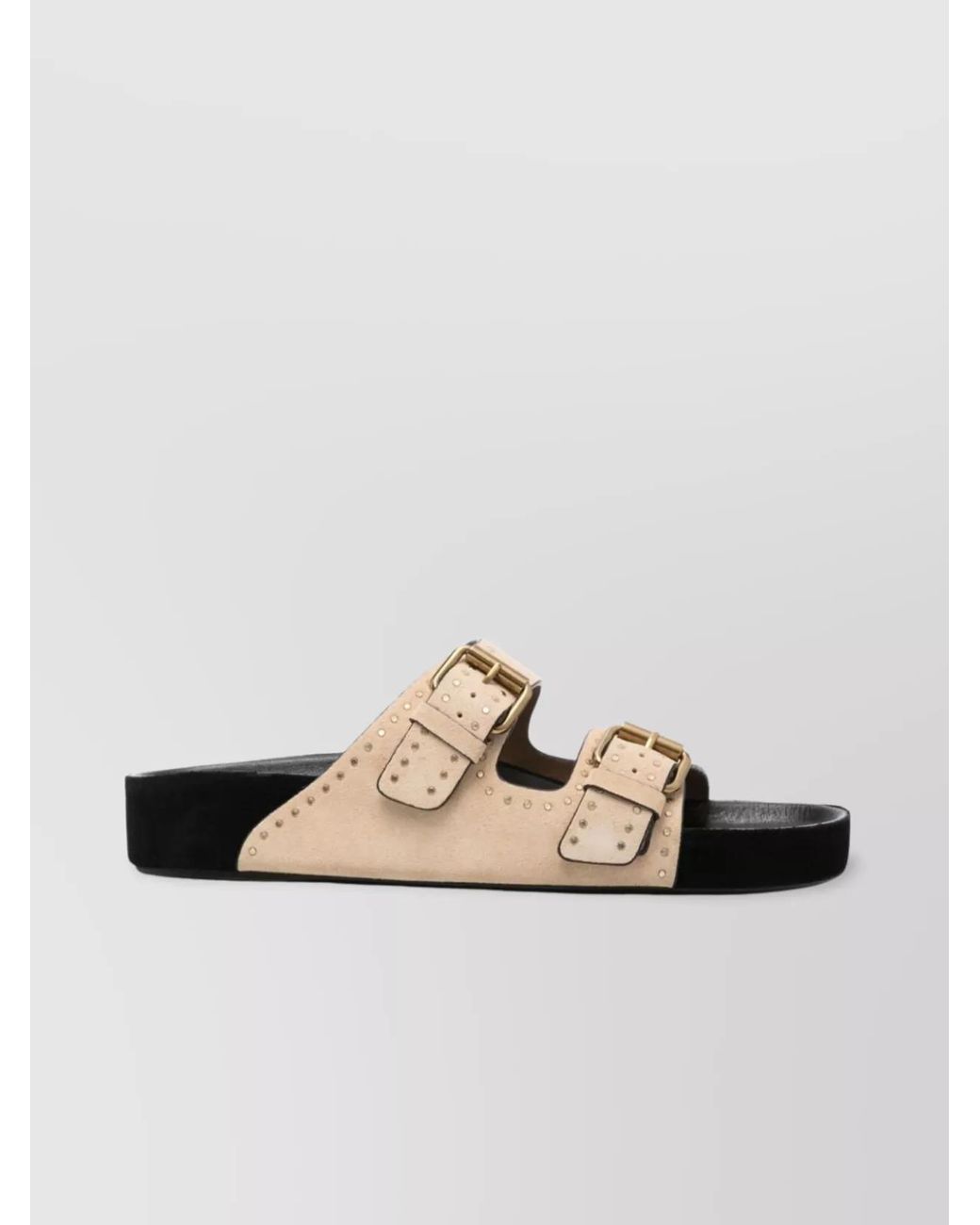 Isabel Marant Multicolor Leather Studded Asymmetric Slide Sandals