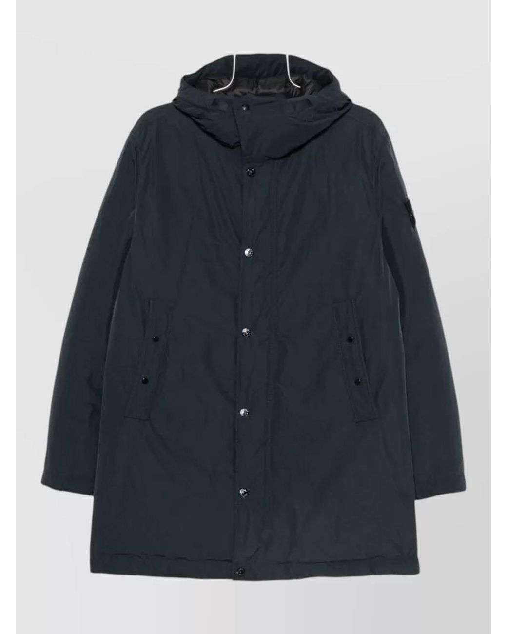 Stone Island Blue Long Down Parka for men