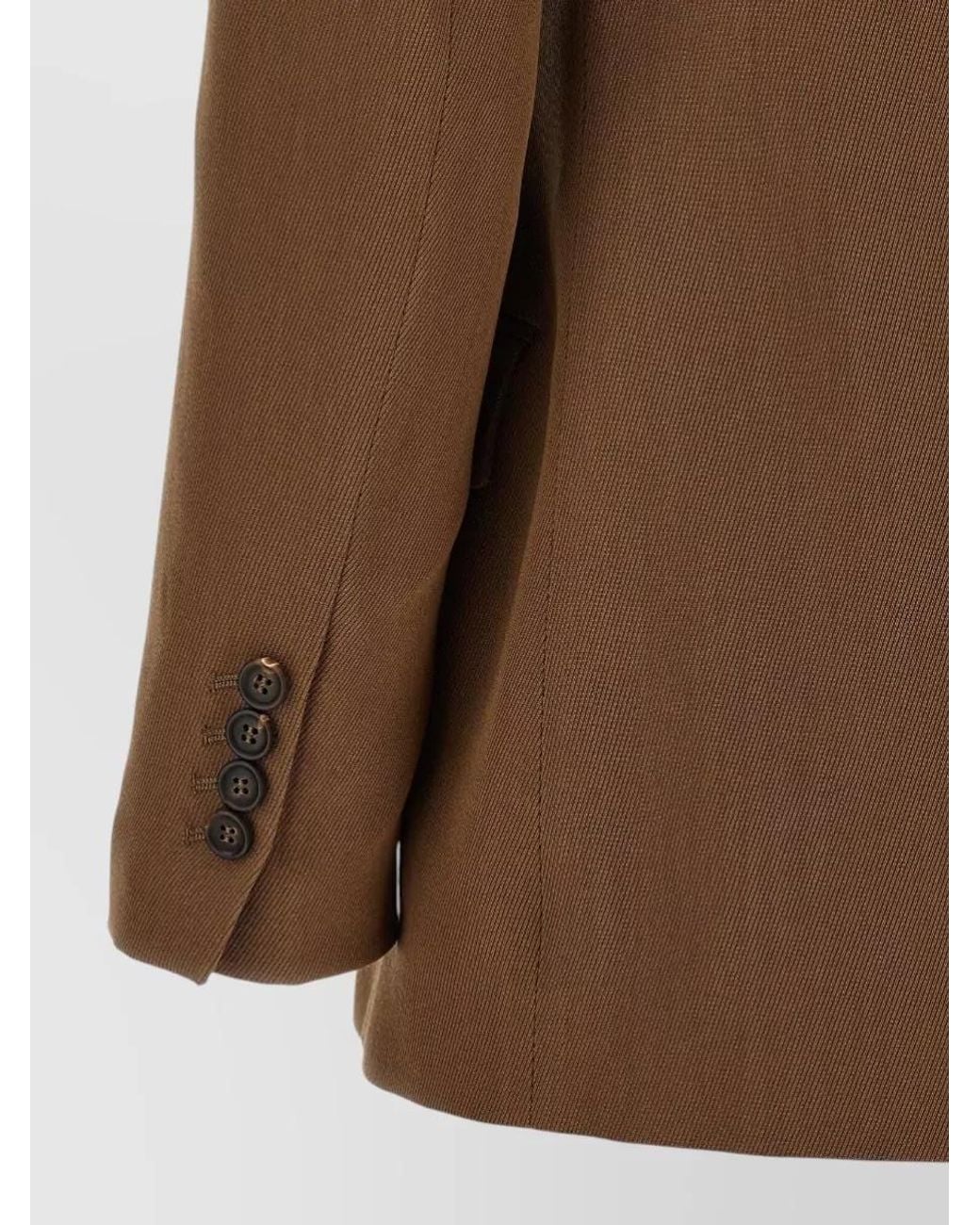 Brunello Cucinelli Brown Virgin Wool Double-Breasted Blazer