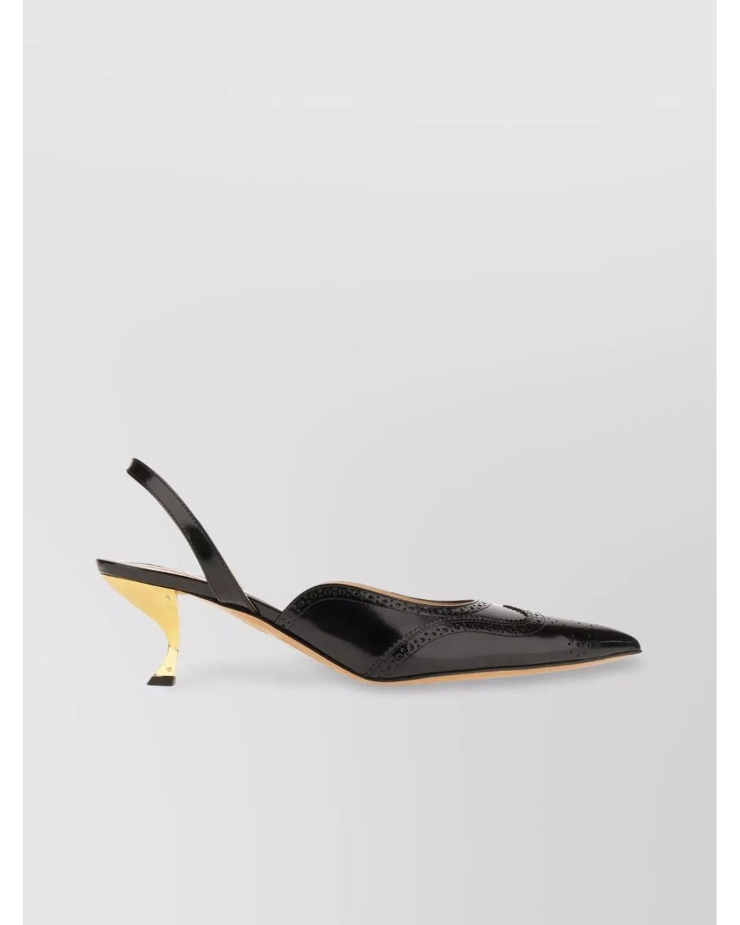 Thom Browne White Leather Pointed-Toe Pumps
