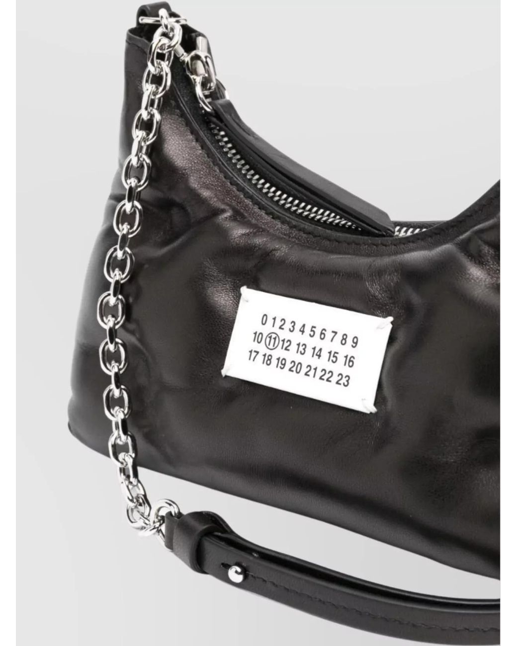 Maison Margiela White Glam Slam Micro Leather Quilted Hobo Shoulder Bag