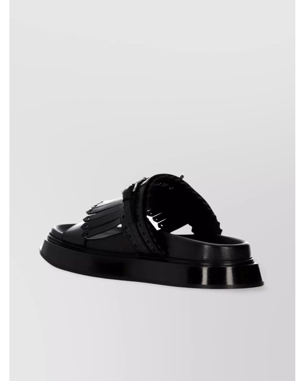 McQueen Black Leather Slippers