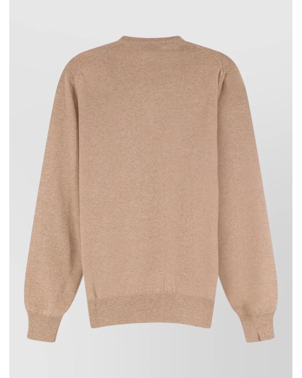 Brunello Cucinelli Natural Cashmere Ribbed V-Neck Regular-Fit Jumper for men