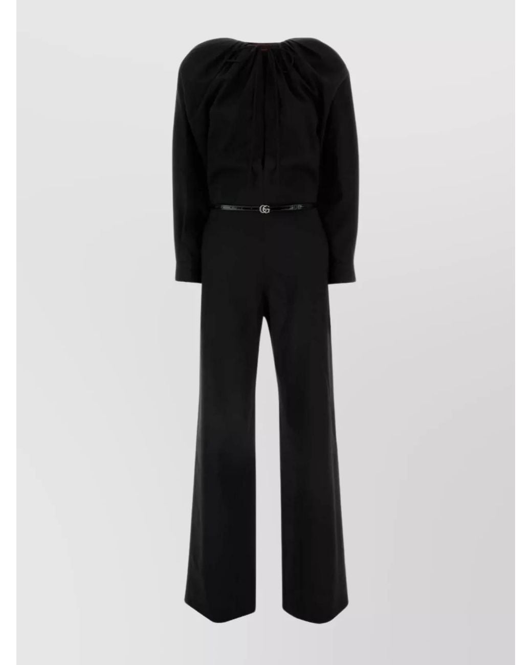 Gucci Black Virgin Wool Knee-Length Jumpsuit