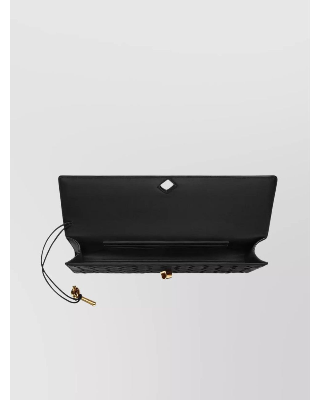Bottega Veneta Black Andiamo Long Lamb Leather Clutch Bag