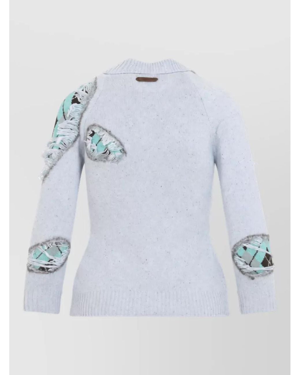 Moschino Blue Silk Blend Ribbed Longline Cardigan