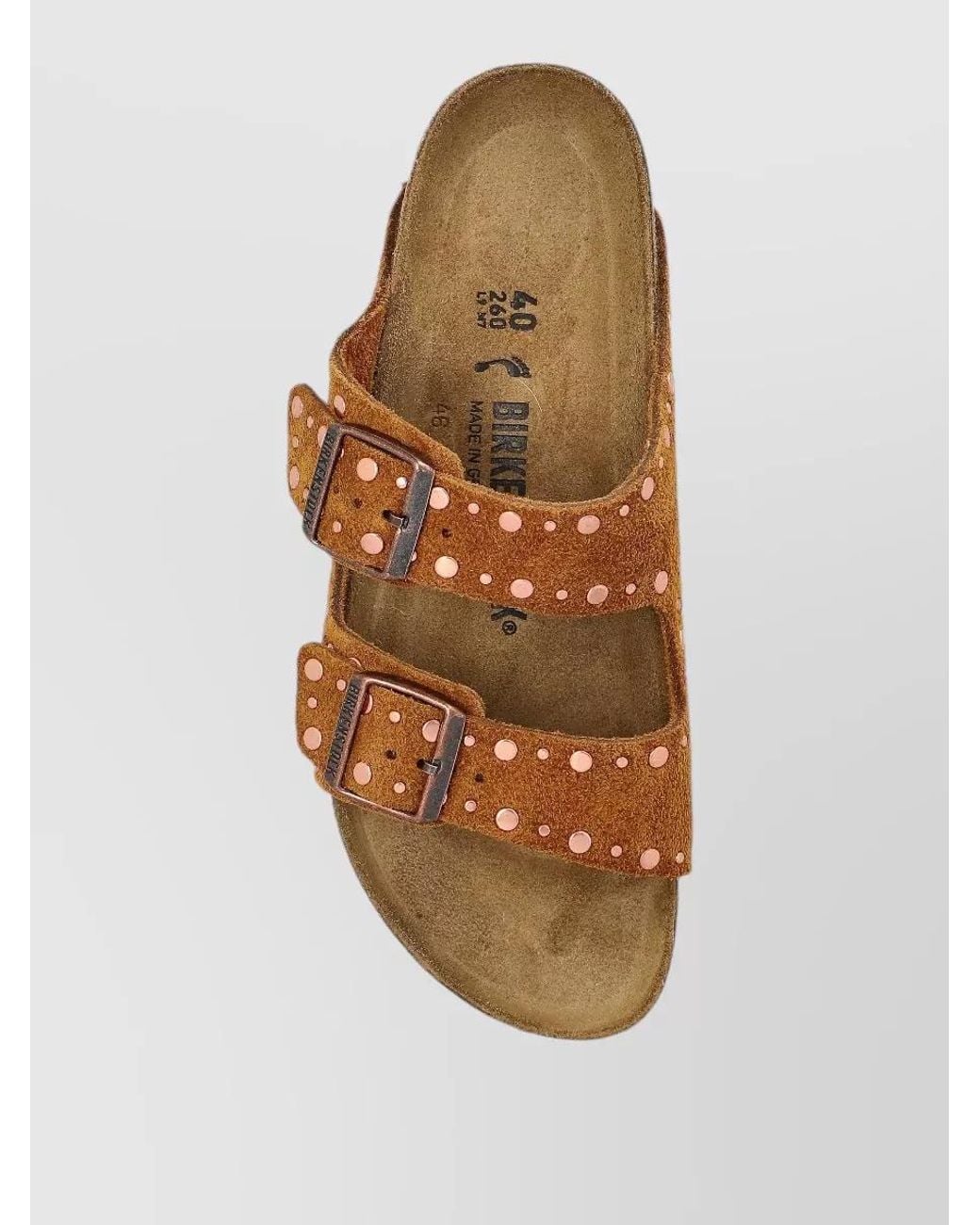 Birkenstock Brown Suede Leather Studded Sandals