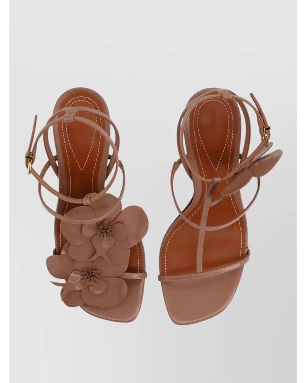 Zimmermann Brown Leather Stiletto-Heel Sandals