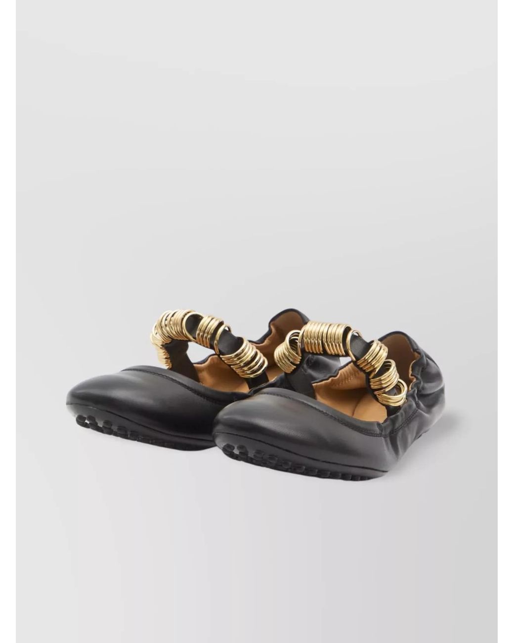Tod's Black Leather Ballet Flats With Eyelets