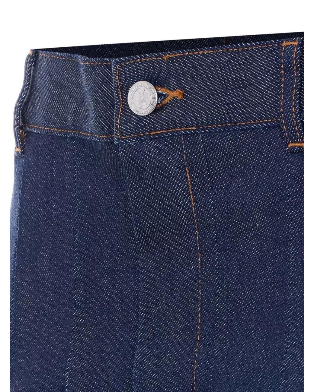 A.P.C. Blue Pleated Mini Skirt