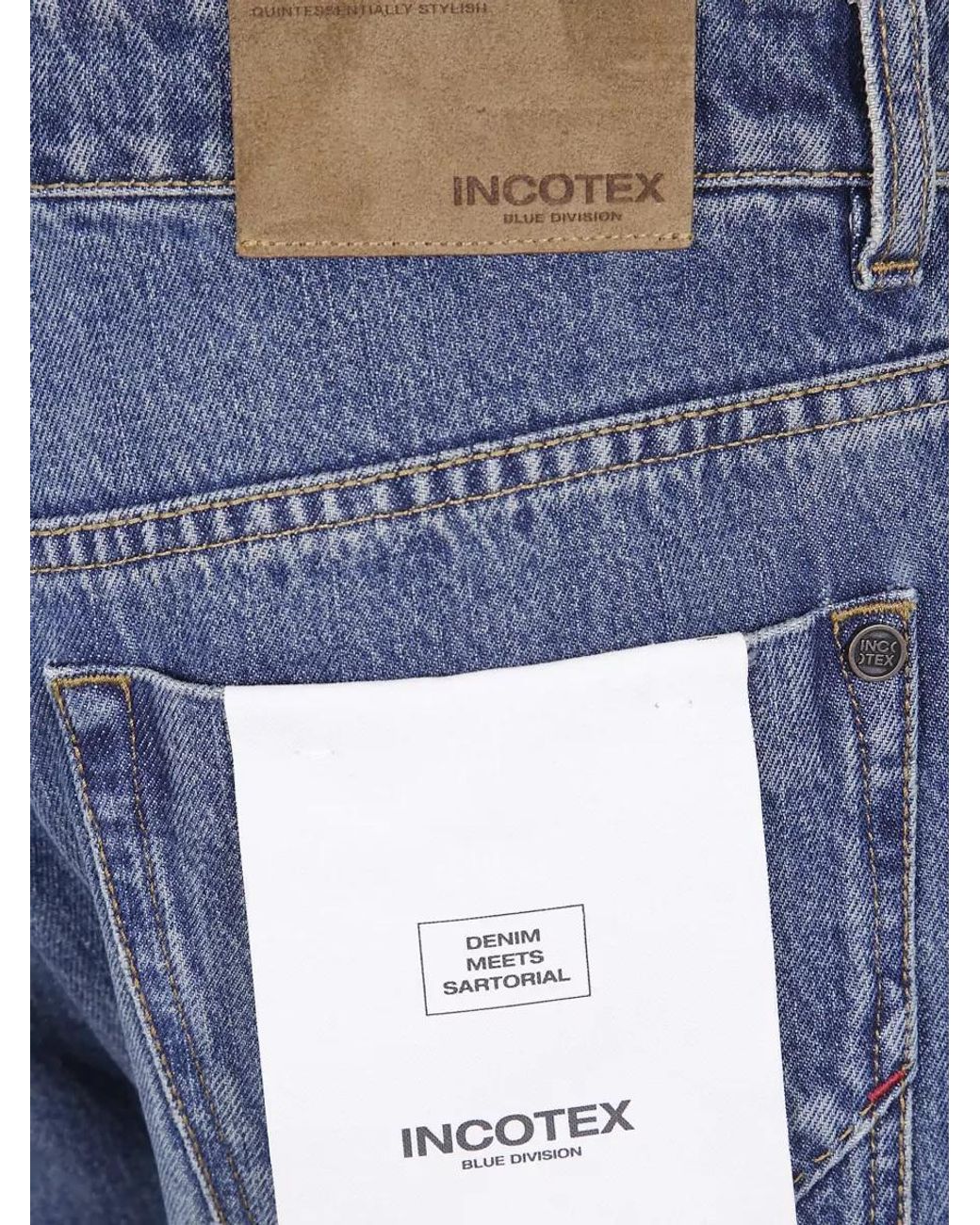 Incotex Blue Regular-Fit Straight-Leg Jeans for men