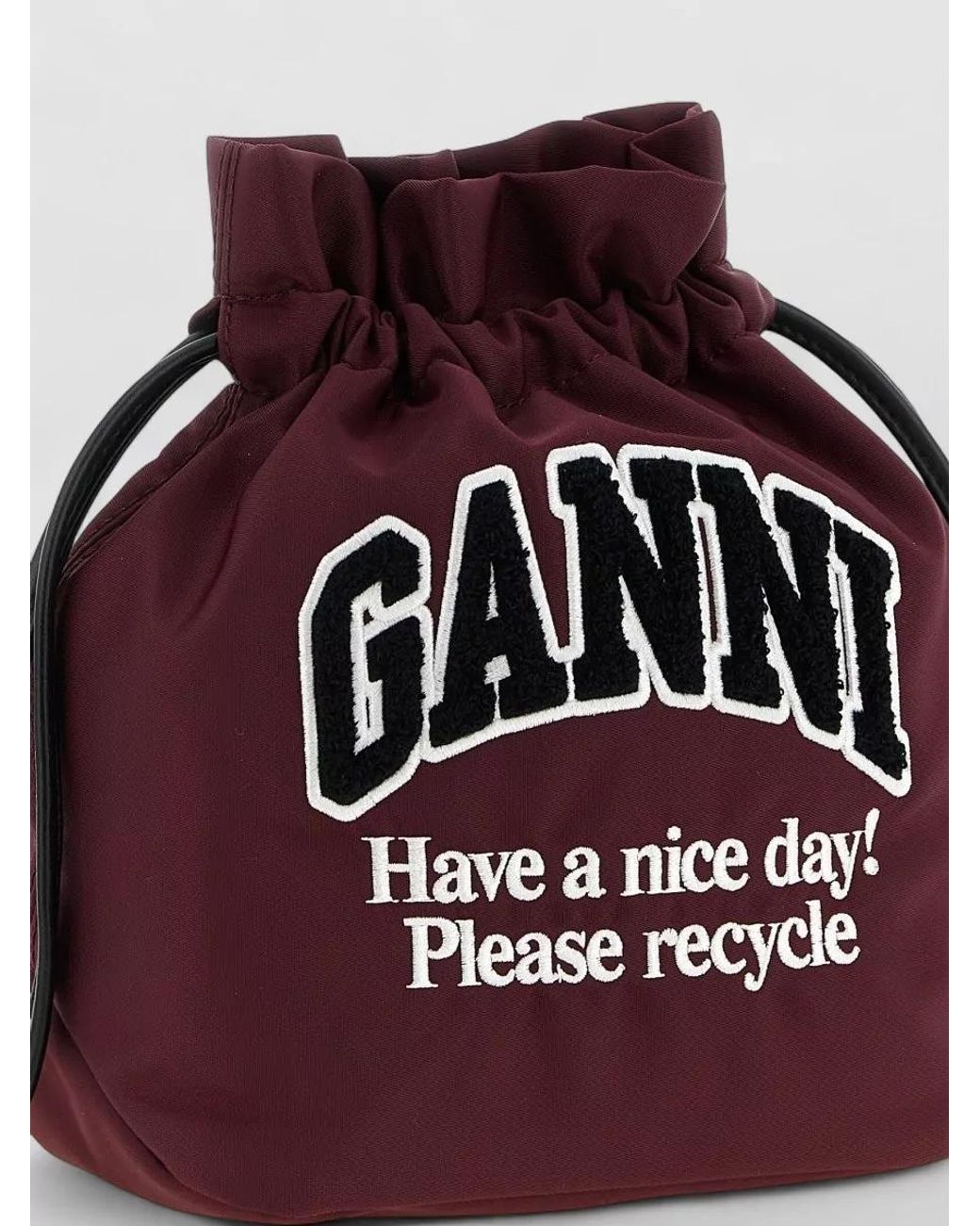 Ganni Red Na Recycled Polyamide Bucket Bag
