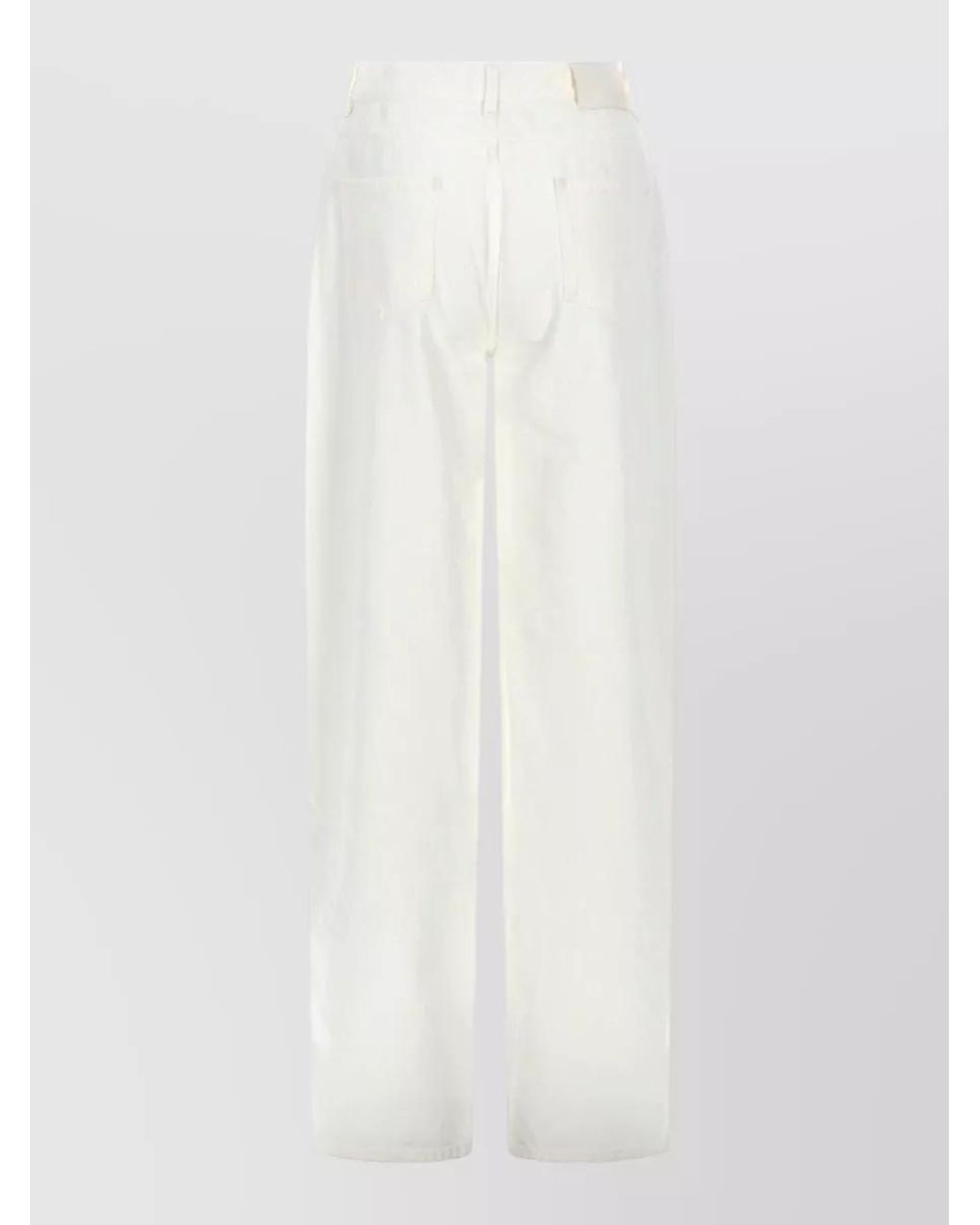 Loulou de Saison White Cotton Regular-Fit Straight-Leg Jeans