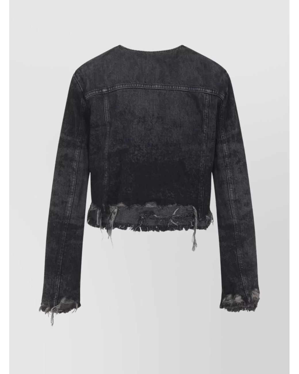 DIESEL Blue Denim Cropped Collarless Jacket