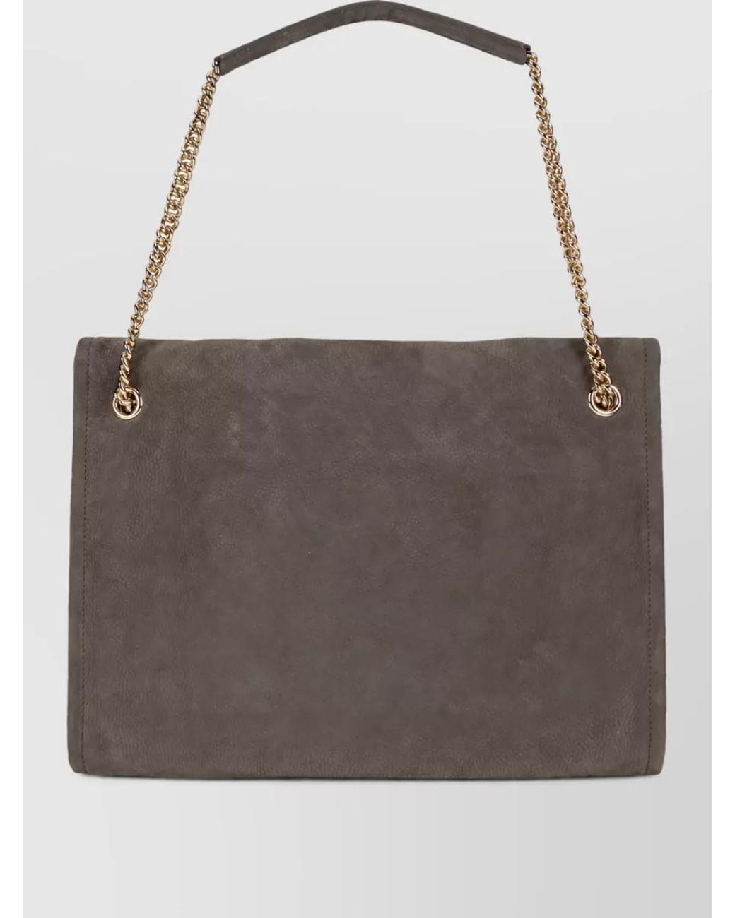 Orciani Gray Leather Shoulder Bag