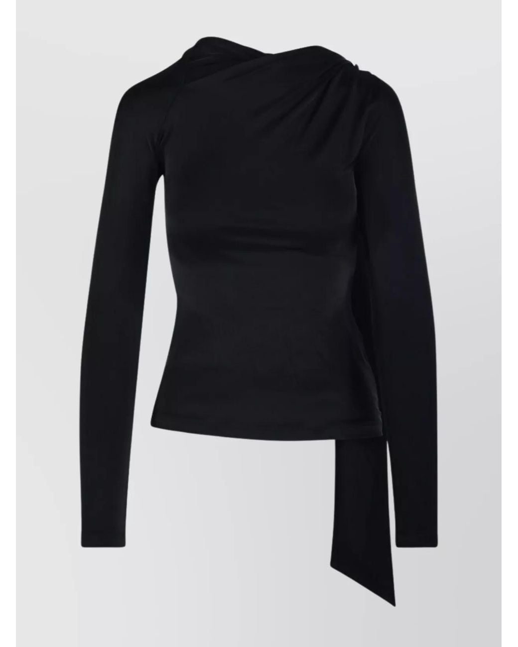 Victoria Beckham Blue Asymmetric Long-Sleeve Top