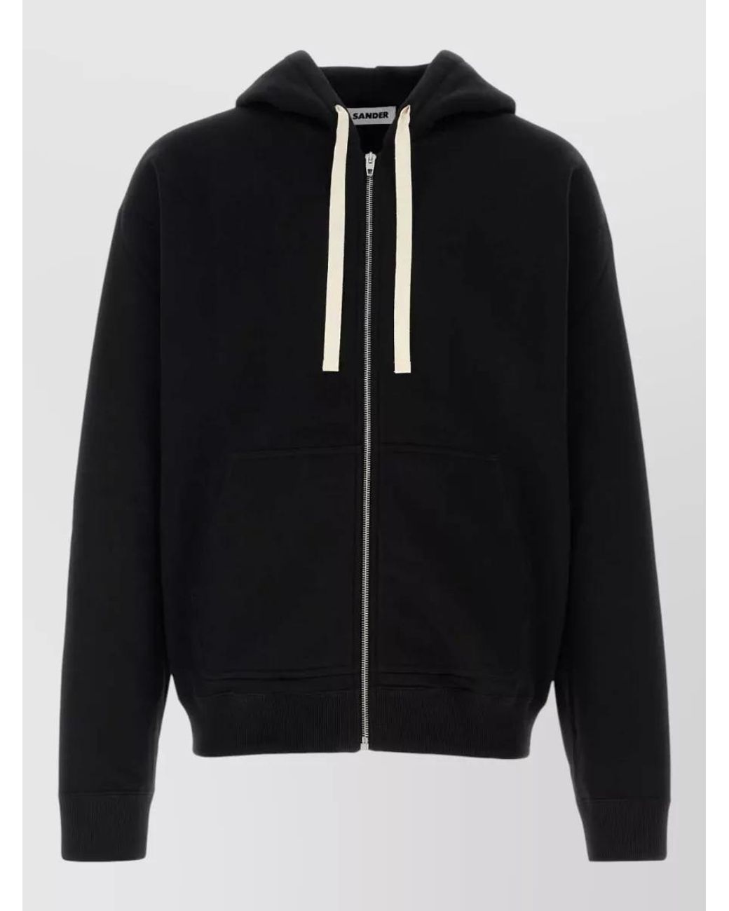 Jil Sander Black Cotton Hooded Jacket for men