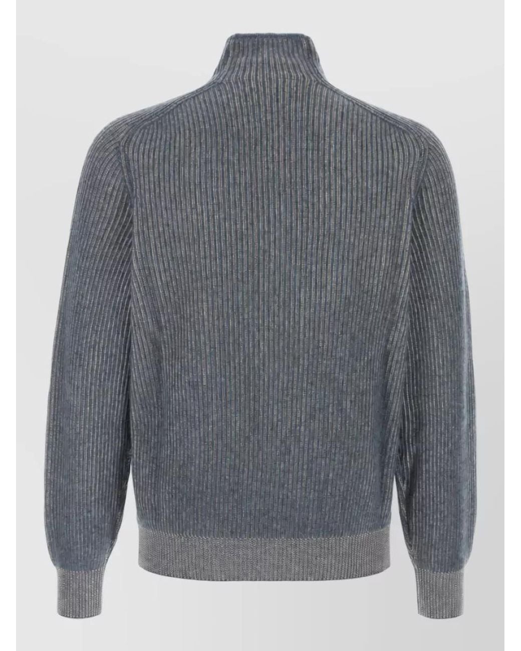 Brunello Cucinelli Gray Two-Tone Cashmere Sweater for men