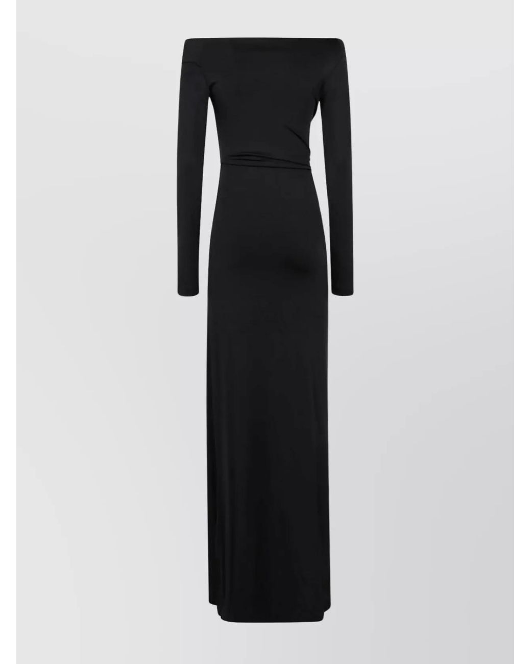 Victoria Beckham Black Draped Off-Shoulder Maxi Dress