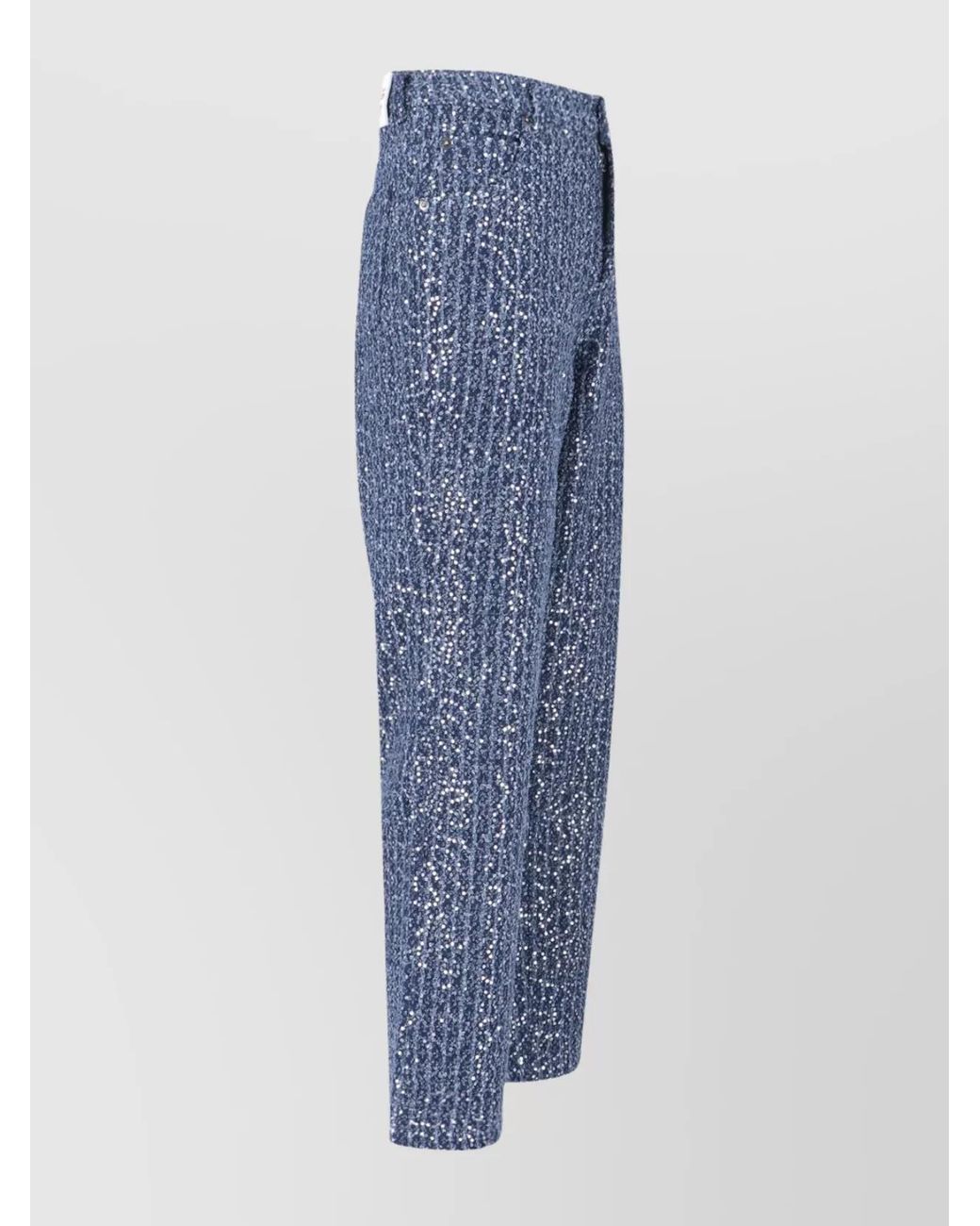Charles Jeffrey Blue Cotton Straight-Leg Trousers for men