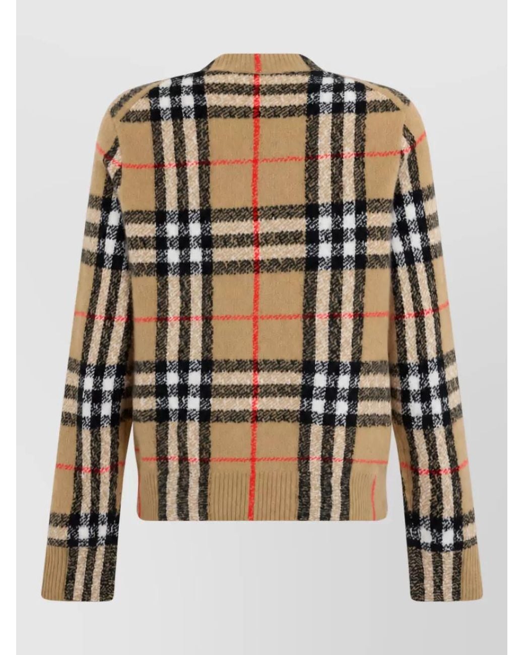 Burberry Multicolor Cashmere Checked Long-Sleeve Sweater