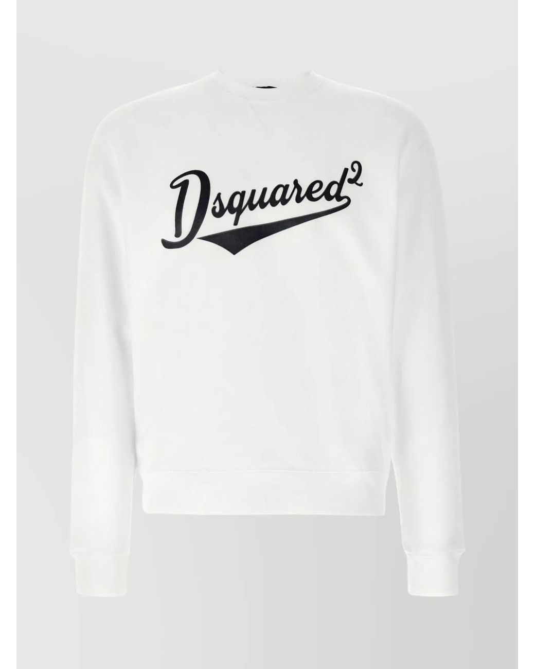 DSquared² White Cotton Logo Print Crew Neck Sweatshirt for men