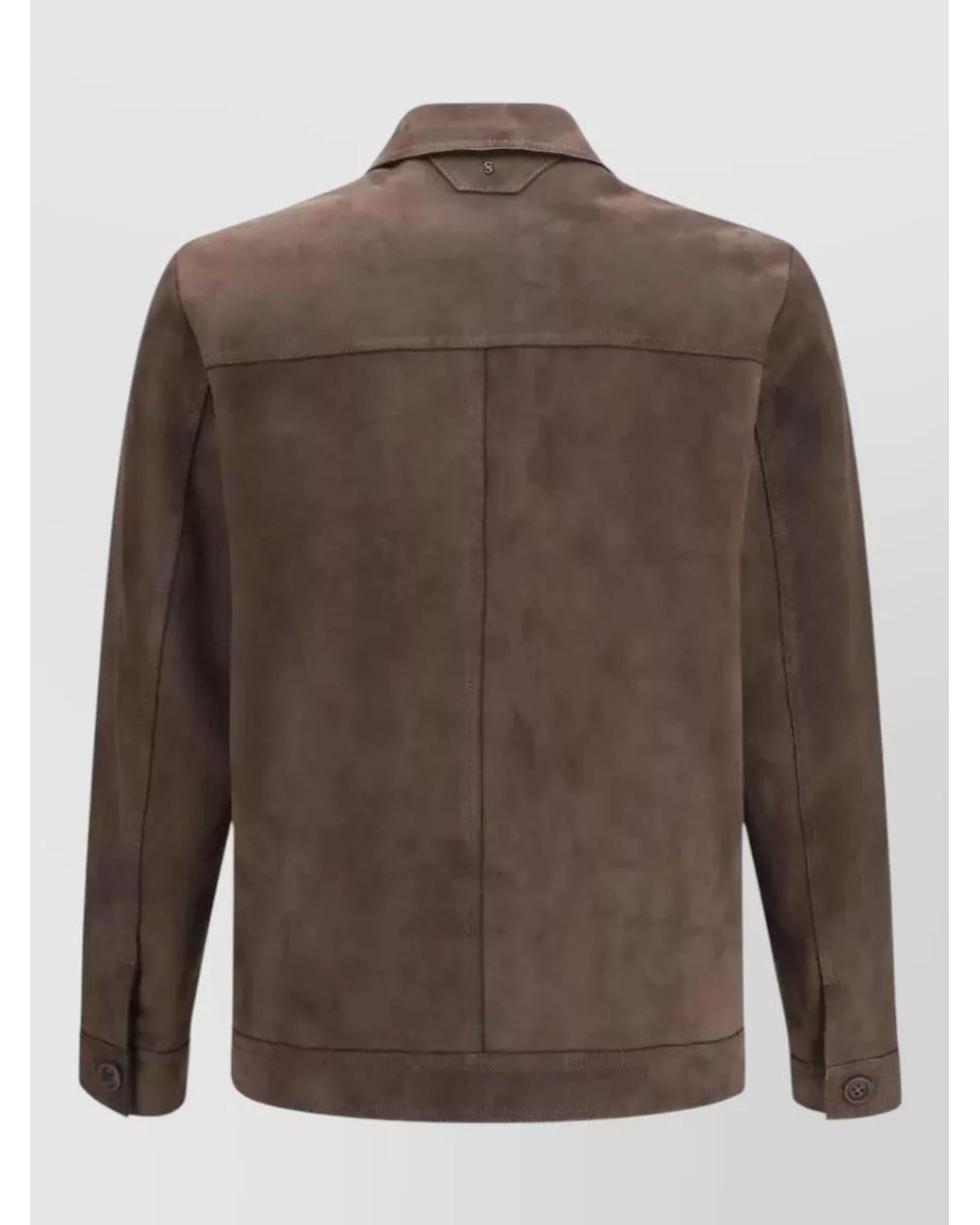 Salvatore Santoro Brown Leather Shirt Jacket for men