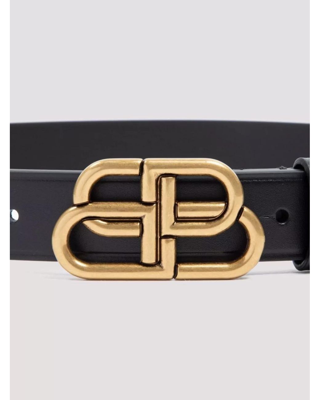 Balenciaga Black Leather Thin Belt