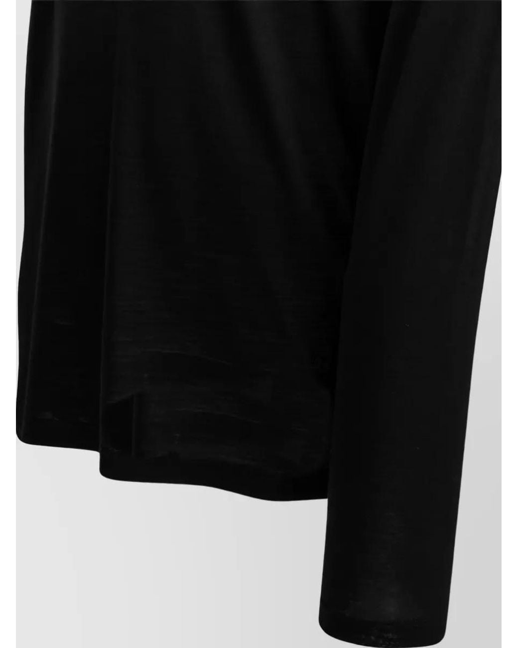 Herno Black Wool Round-Neck T-Shirt for men