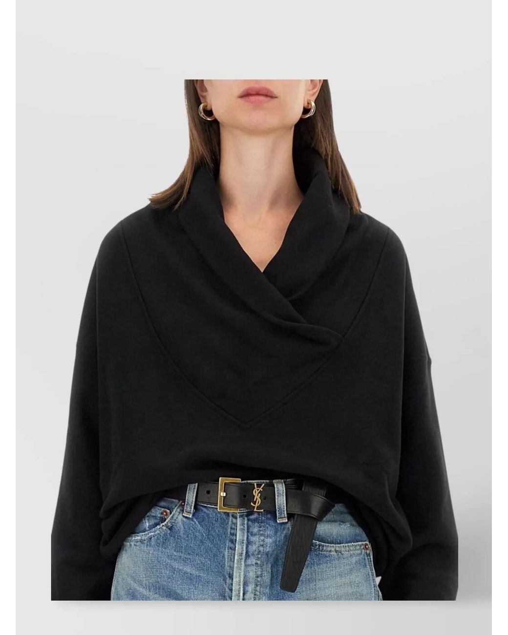 Saint Laurent Black V-Neck Sweatshirt