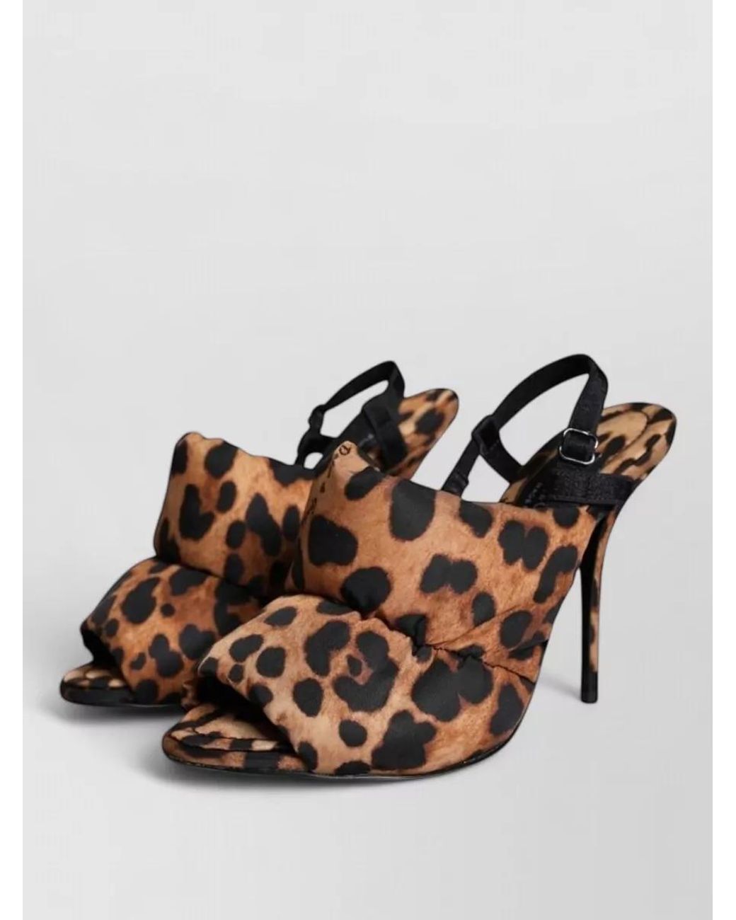 Dolce & Gabbana Brown Leopard-Print Slingback Sandals