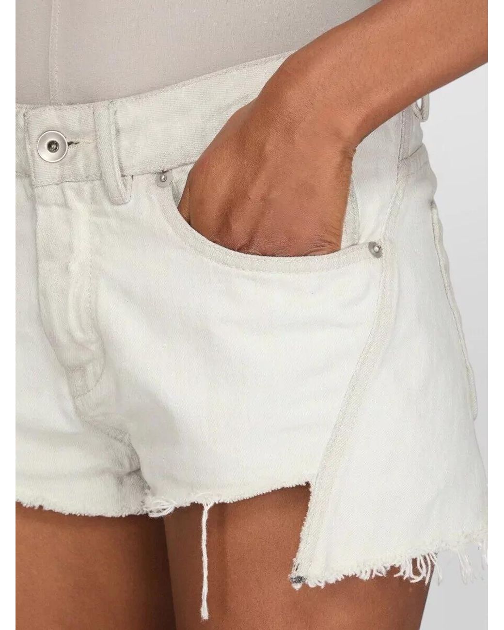 Rick Owens Black Denim Mid-Rise Straight-Leg Cutoff Shorts