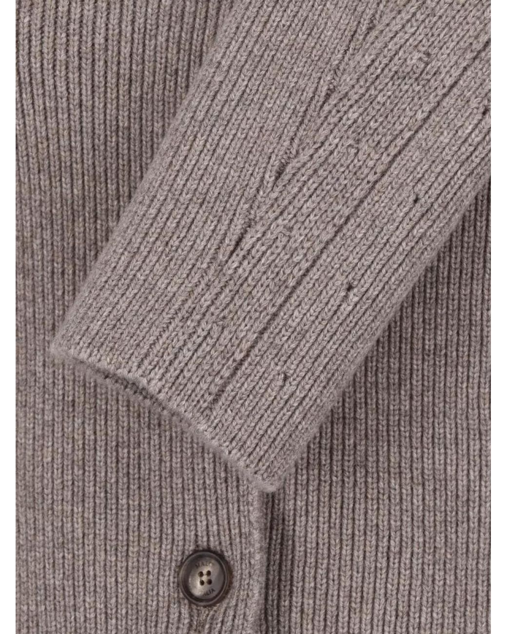 Malo Brown Cashmere Crewneck Fitted Jacket