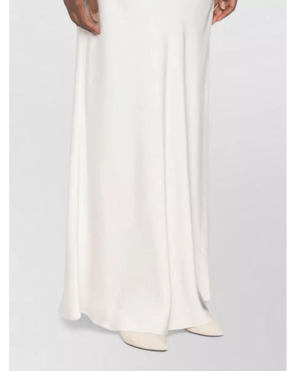 Fabiana Filippi White Satin Maxi Skirt